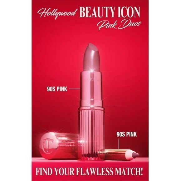 NEW! CHARLOTTE TILBURY K.I.S.S.I.N.G “90'S PINK” LIPSTICK - Picture 2 of 16